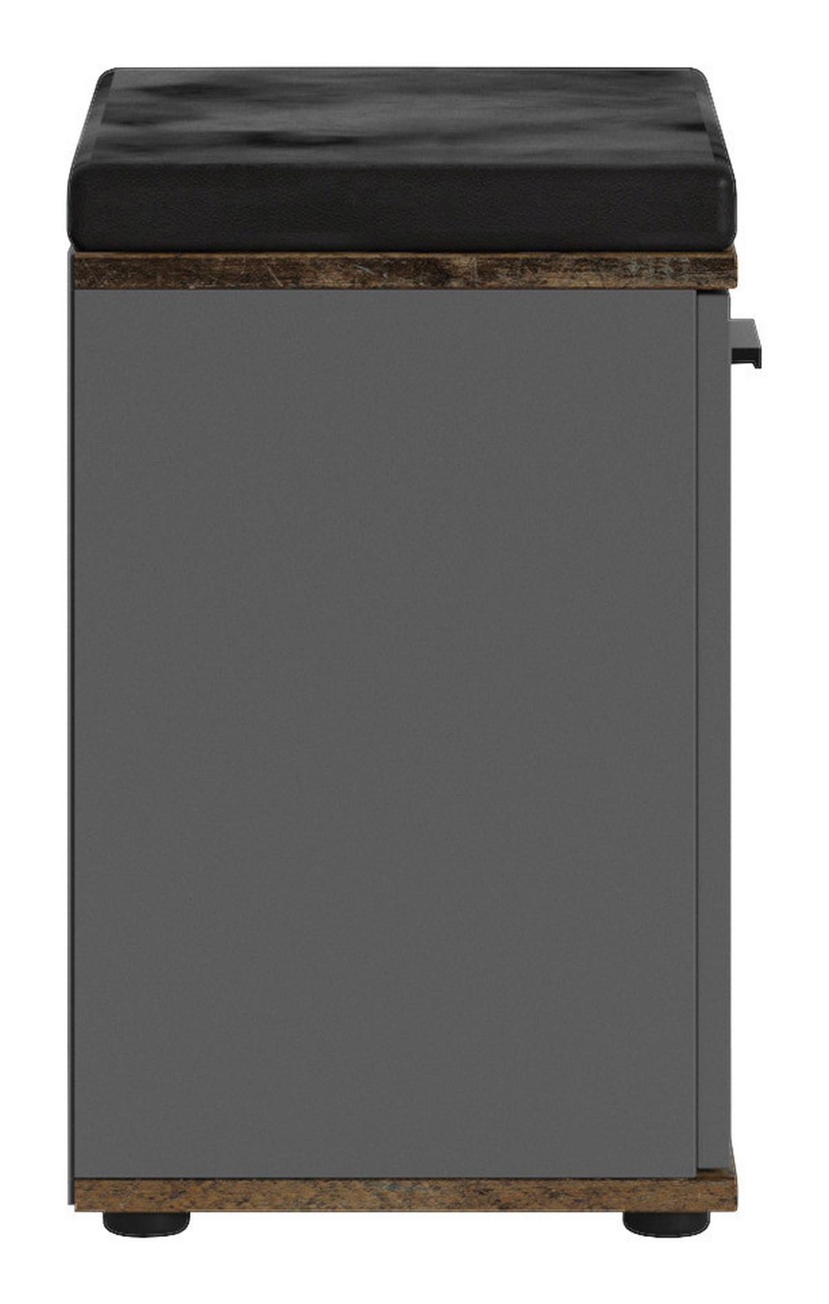 Garderobenbank Jakob ca. 48,5x49x30cm Anthrazit,Schwarz - Alteiche/Anthrazit, LIFESTYLE, Holzwerkstoff (48,5/49/30cm) - MID.YOU