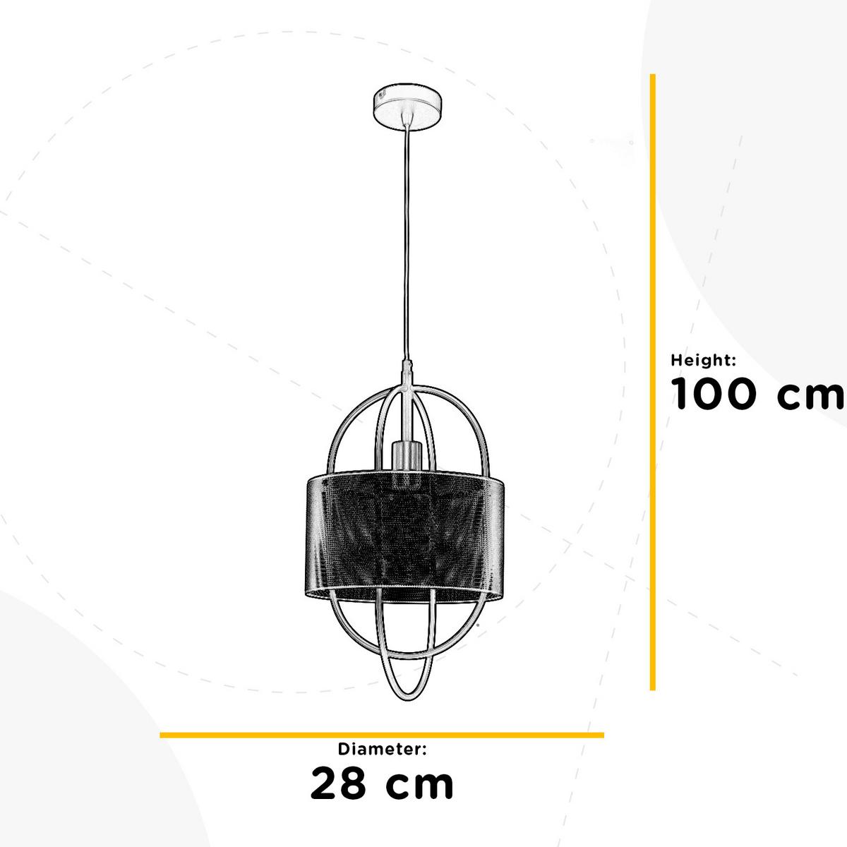 Hängeleuchte Quokka Schwarz/Kupfer max. 22 Watt - Schwarz/Kupferfarben, Design, Metall (28/100cm)