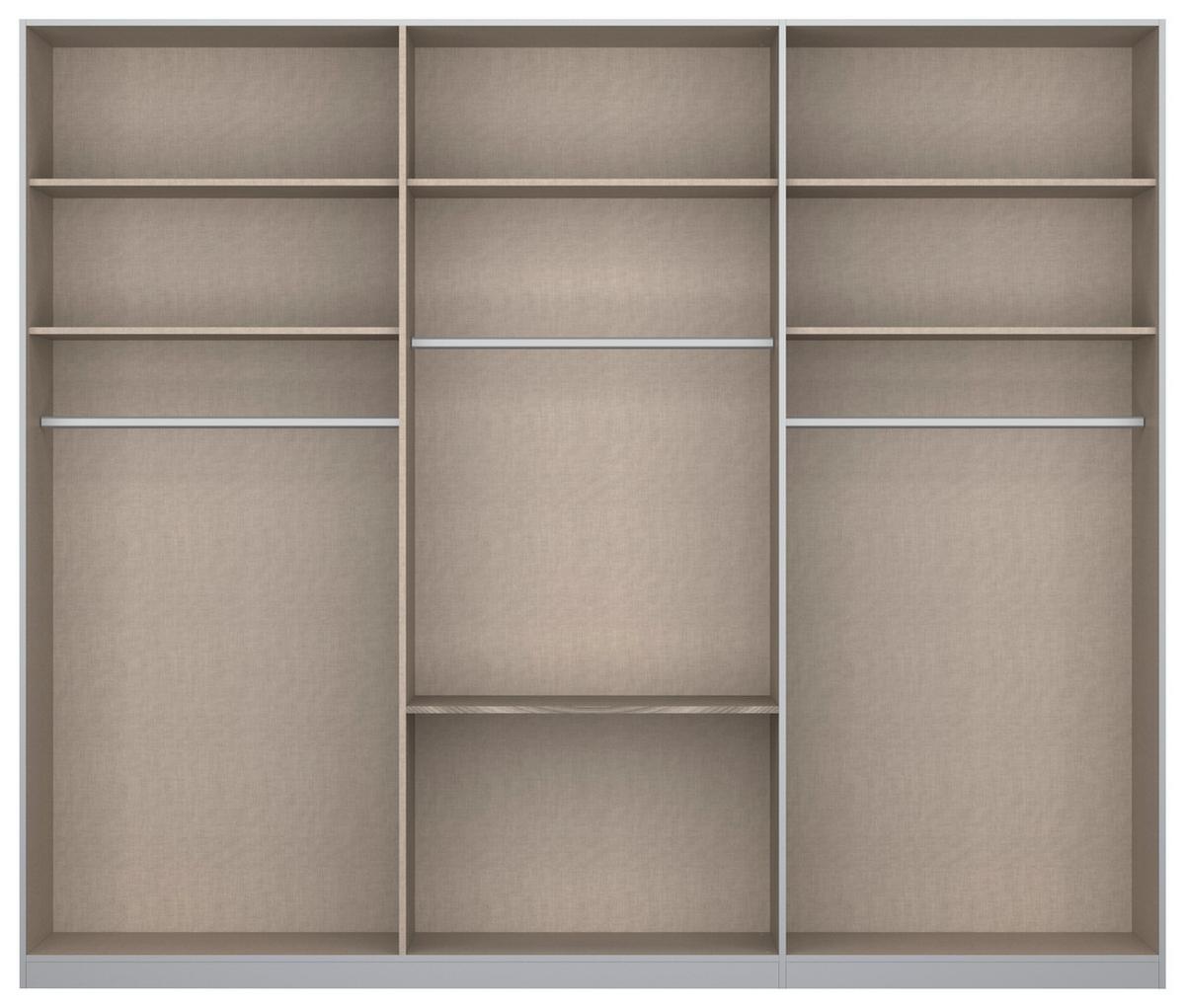 Dulap cu uși rotative ALABAMA - argintiu/gri deschis, Modern, material pe bază de lemn (271/229/54cm)