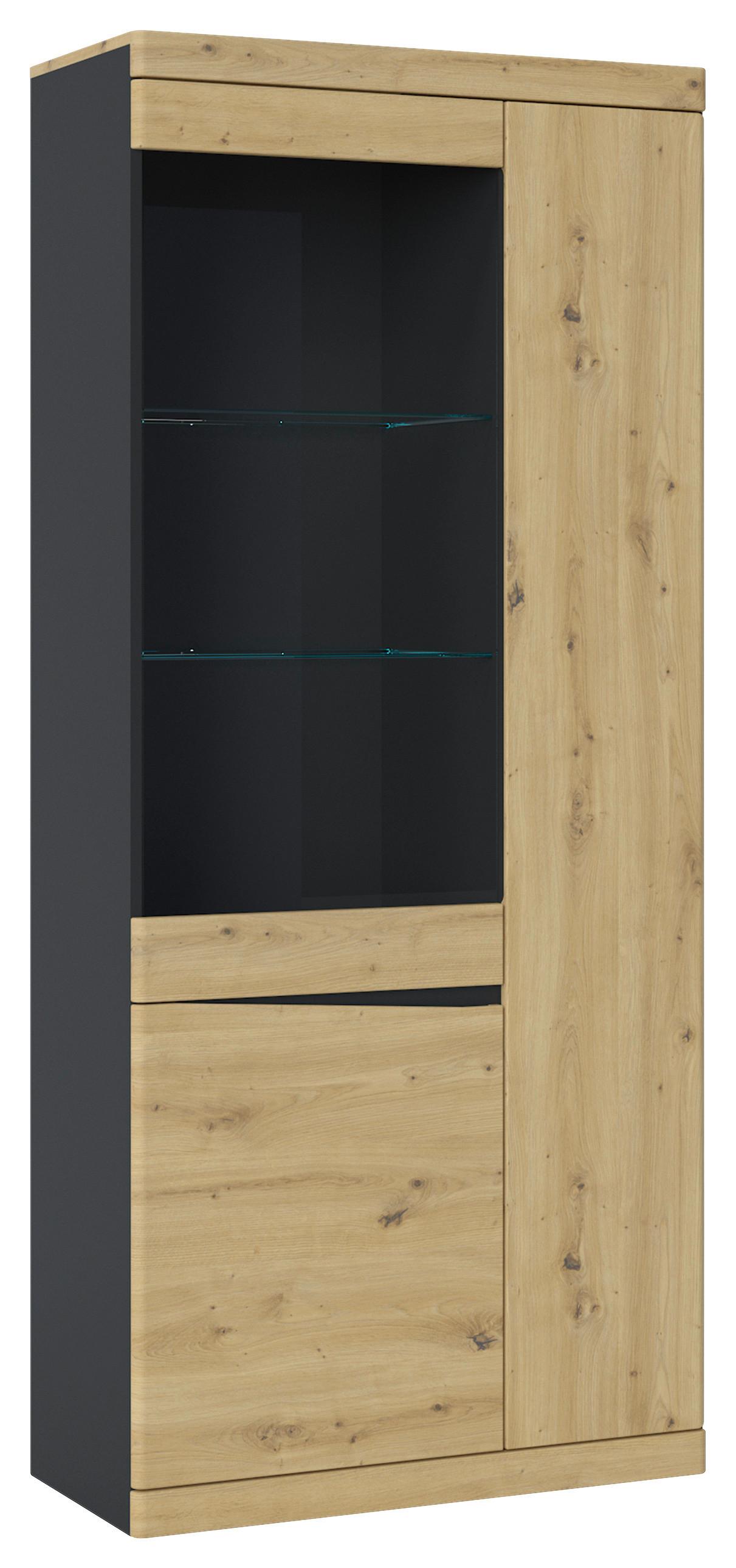 Vitrina Turino - boje hrasta/hrast Artisan, Trend, staklo/drvni materijal (86/196,5/39,9cm) - Modern Living