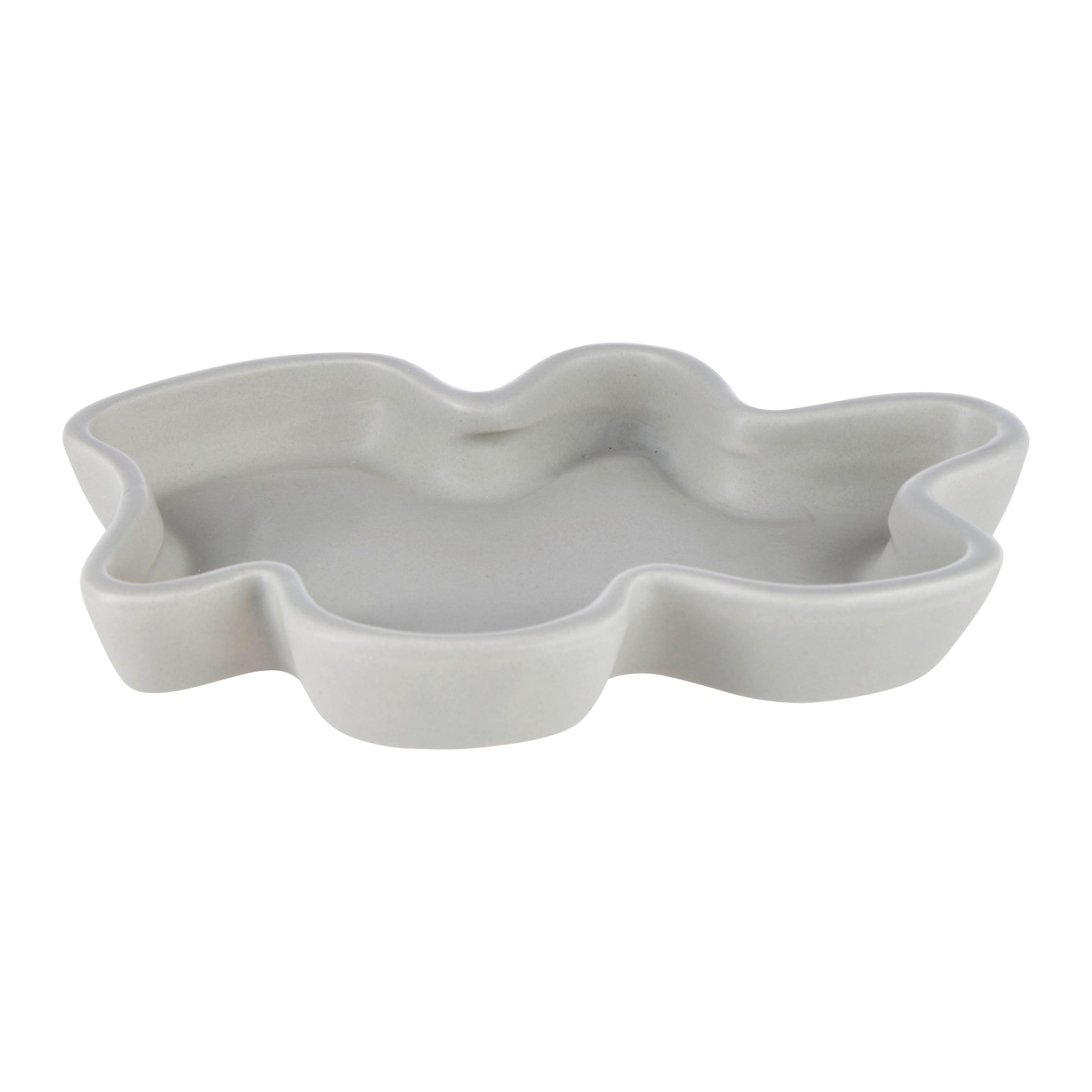 Farfurie decorativă BELLA - gri deschis/gri închis, Basics, ceramică (14.7/2/10.7cm) - Modern Living