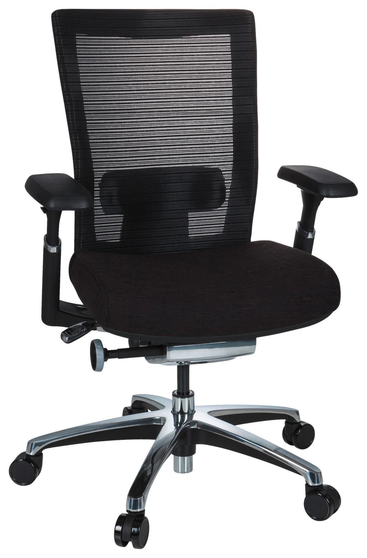 Drehstuhl Nova Pro Alu Schwarz ca. 65x101x60cm - Chromfarben/Schwarz, MODERN, Kunststoff/Textil (65/101/60cm) - MID.YOU