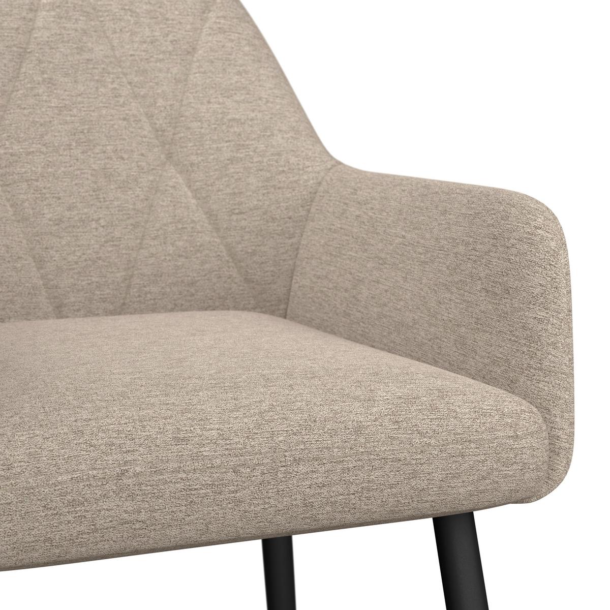 Naslanjač Hardy - črna/bež, Moderno, kovina/tekstil (57/86/64cm)