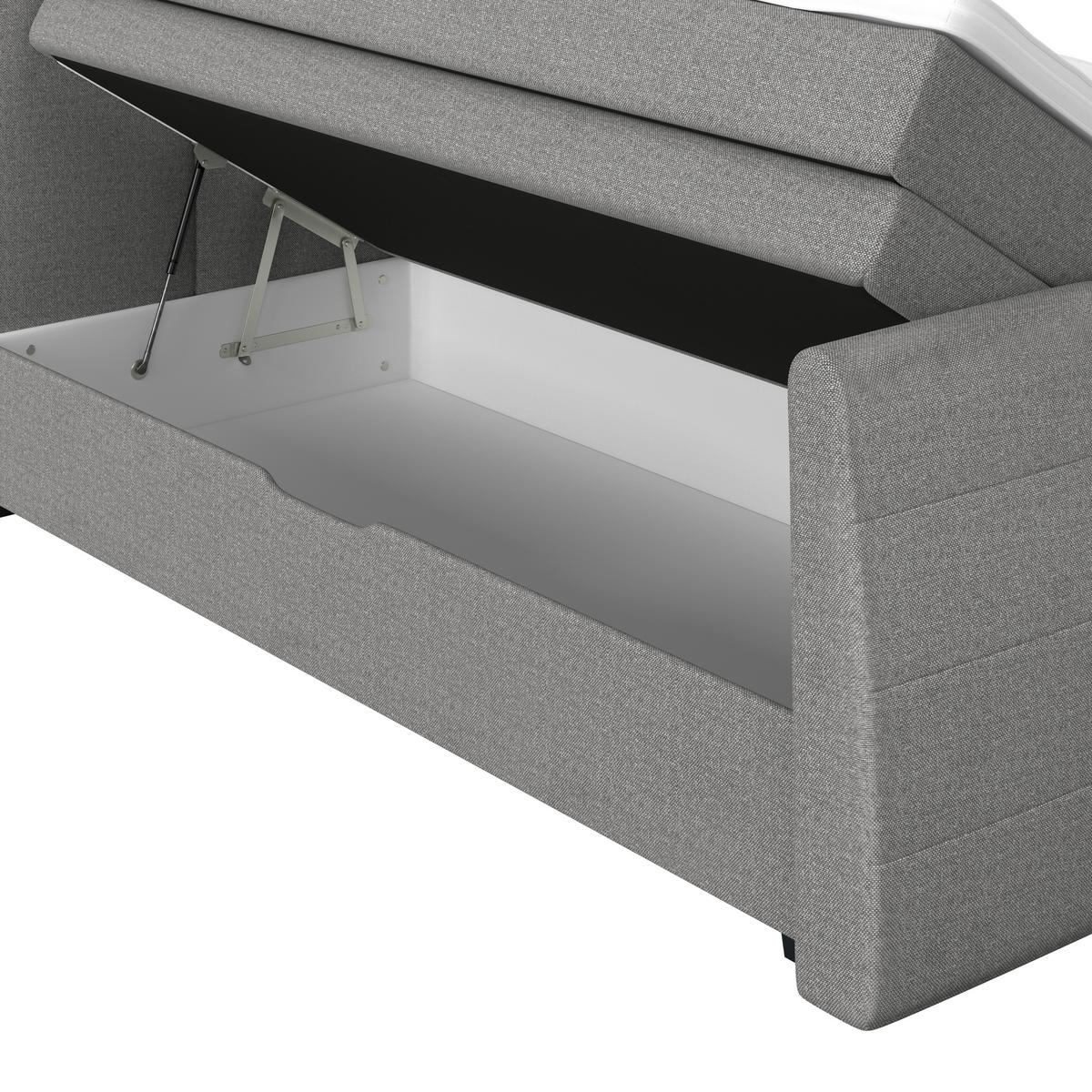 Boxspring Krevet Libra - sivo-smeđa/crna, Konvencionalno, tekstil/plastika (160/200cm)