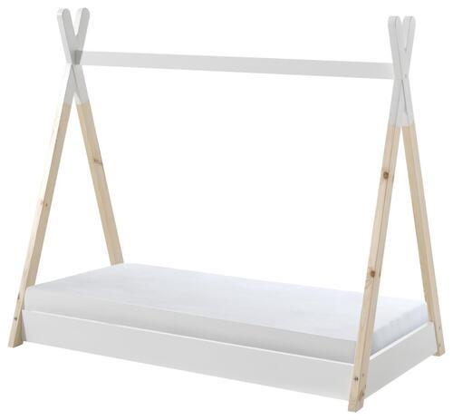 HAUSBETT Tipi 70x140 cm Weiß - Weiß/Kieferfarben, MODERN, Holz/Holzwerkstoff (70/140cm) - MID.YOU
