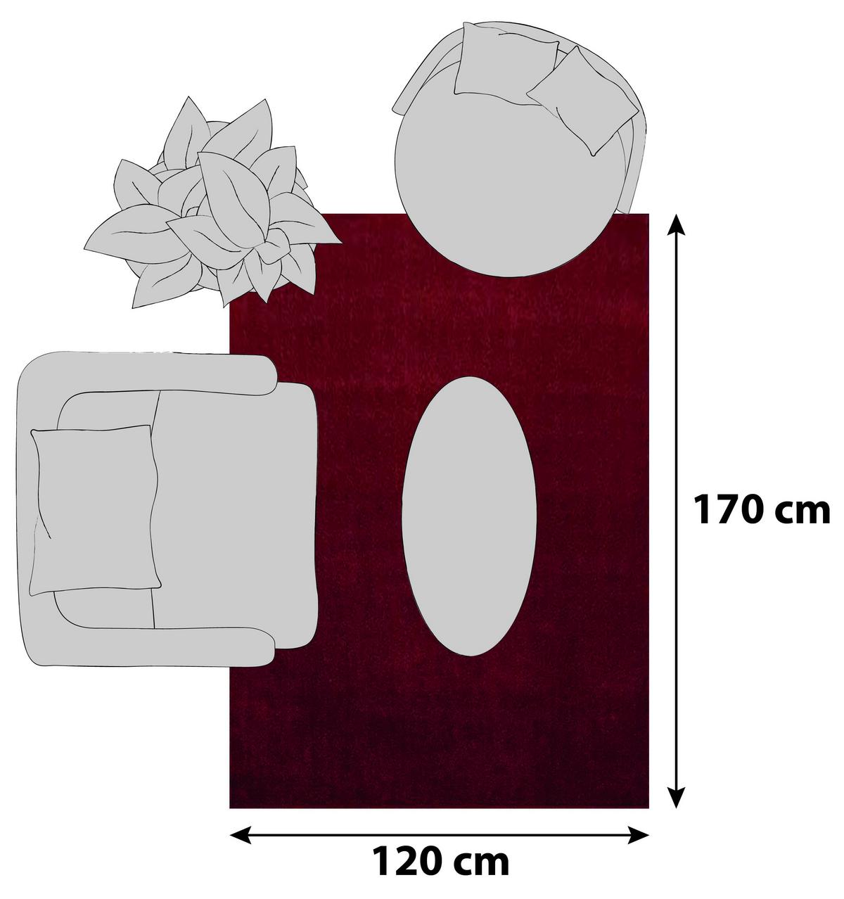 Preproga Z Visokim Florom Ata, Rdeča, 120x170cm - rdeča, Design, tekstil (120/170cm) - Novel