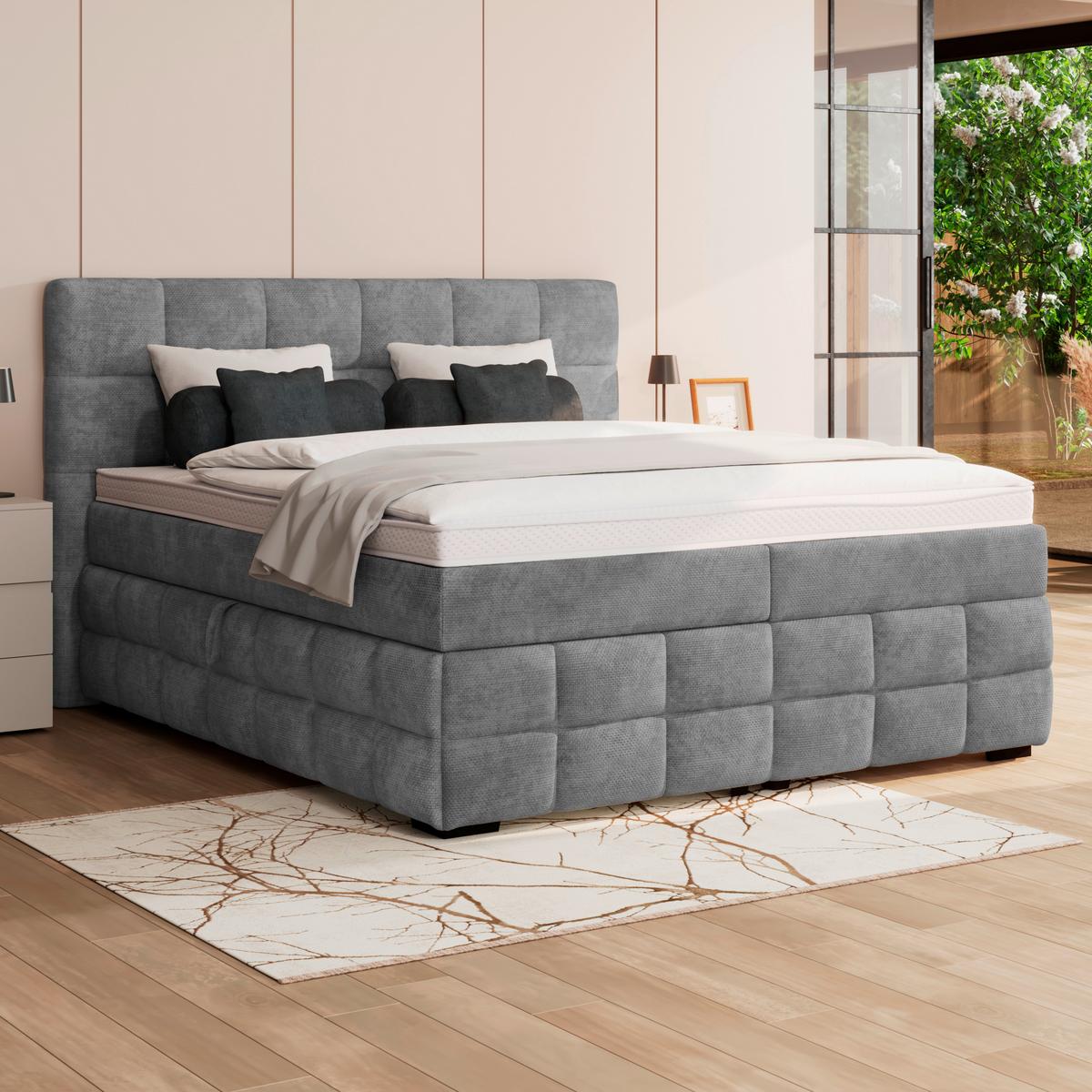 PAT BOX VEGA - verde/gri, Trend, lemn/textil (200/200cm) - Modern Living