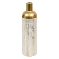 Vaza Mirsa - bijela/zlatne boje, Basics, metal (16/60,5cm)