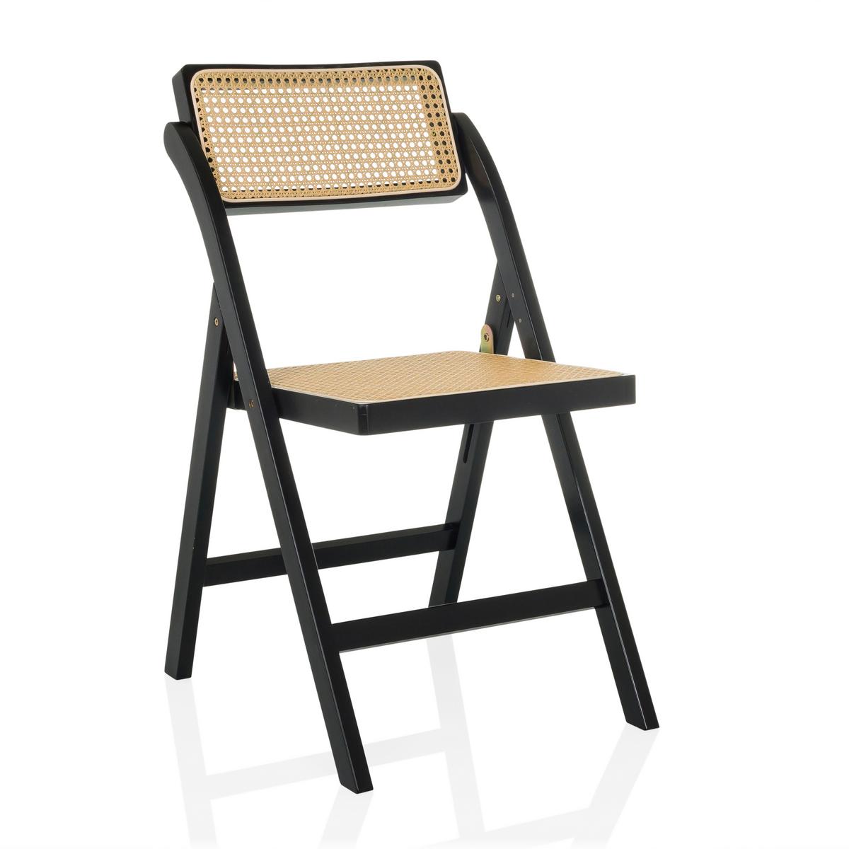 Zložljiv Stol Tudela Bamboo, Črna, Rjava - črna/rjava, Moderno, les (45,5/83,5/45cm) - Gardenson