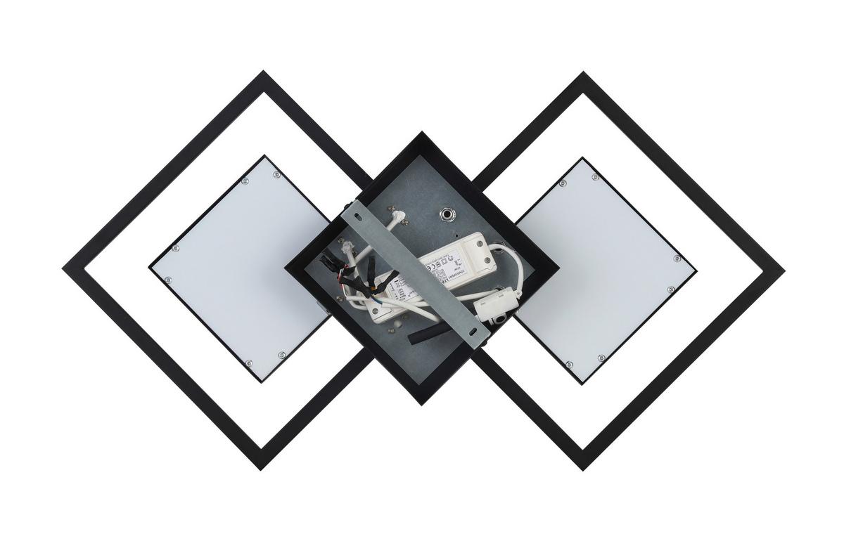 Stropna Led-svetilka Preceval - črna, kovina/umetna masa (41,8/75,3/6,7cm) - Premium Living