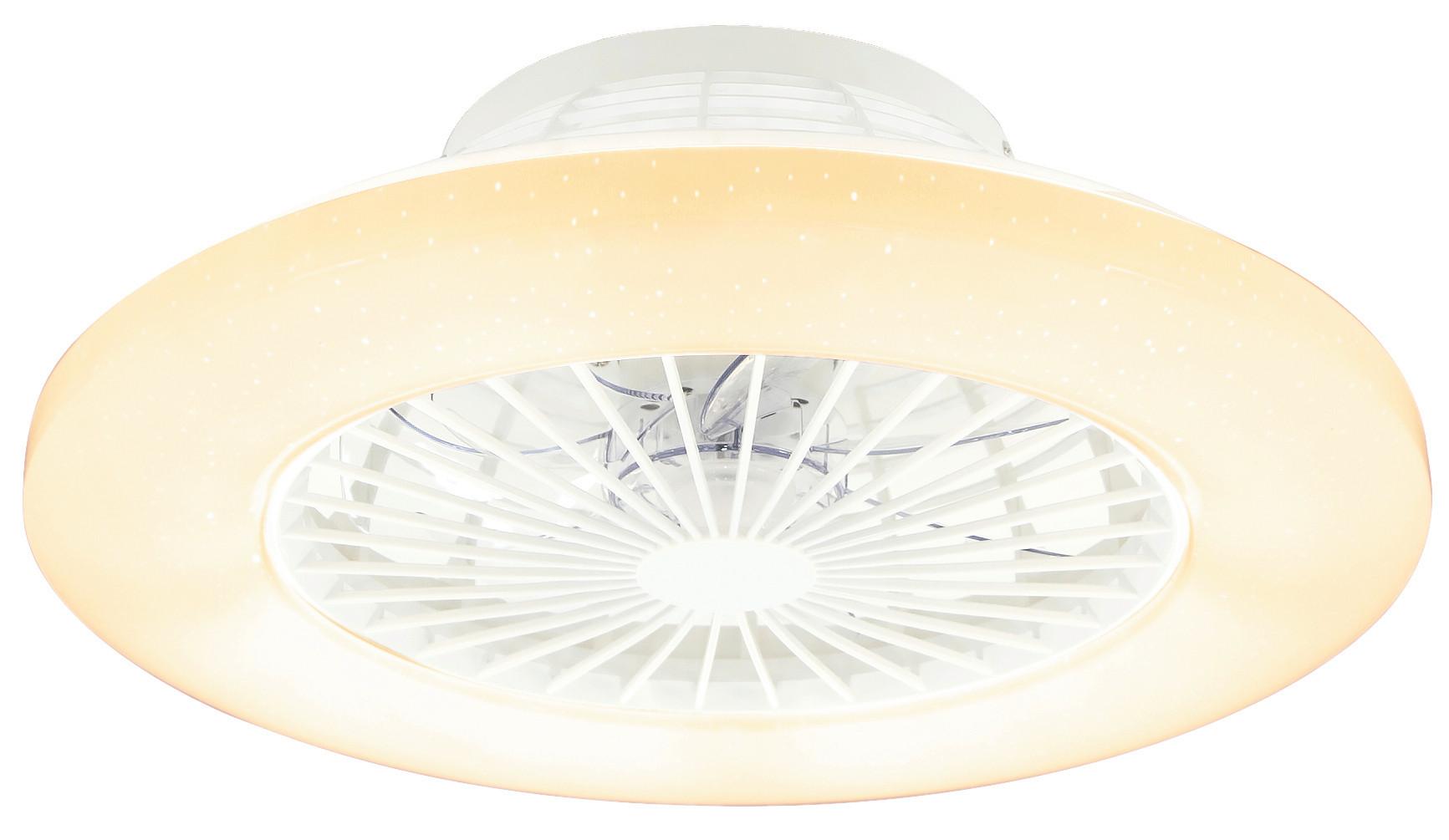 Stropni Ventilator 03628 - srebrne barve/bela, Basics, kovina/umetna masa (50/17,5cm) - Globo