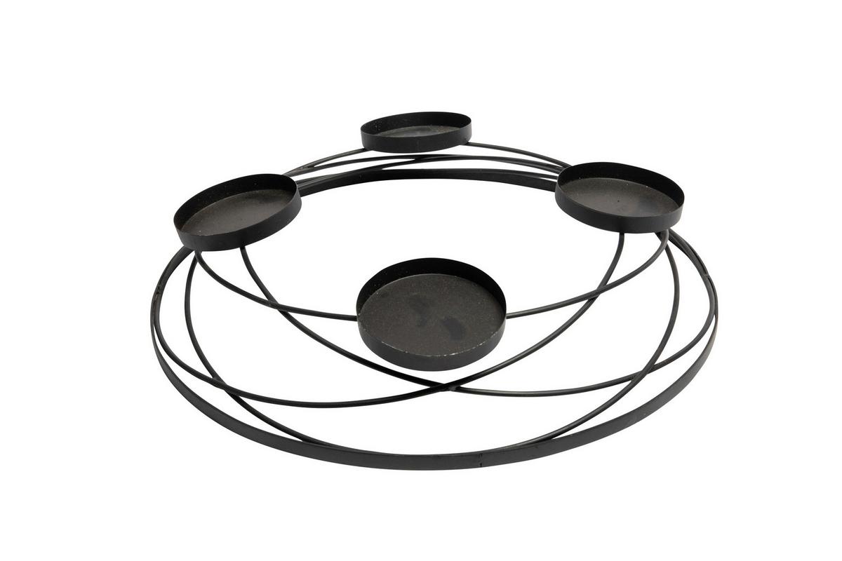 WIENIEC ADWENTOWY 37MTT17 - czarny, Basics, metal (35/9cm) - X-Mas