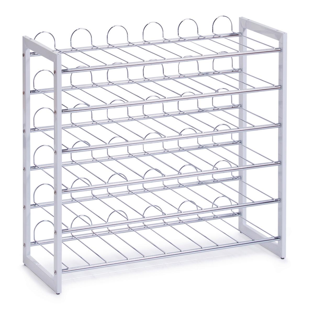 Weinregal Weiß/Chromfarben - Chromfarben/Weiß, Basics, Metall (68/26,5/63cm) - Zeller Present