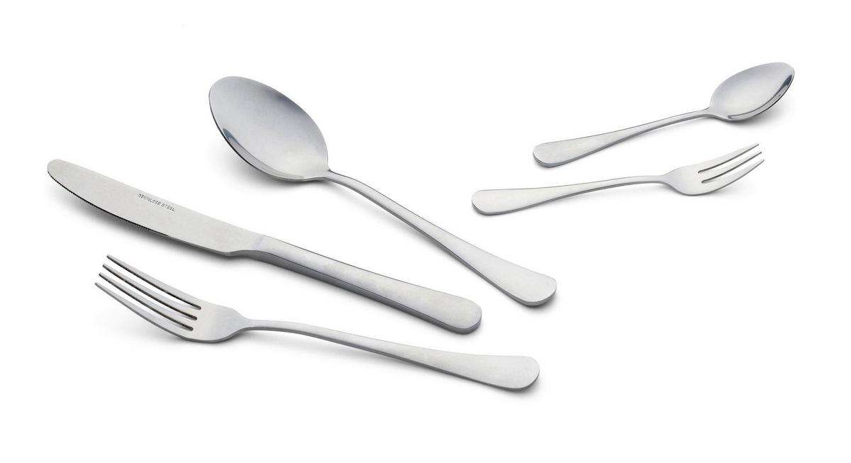 Besteckset Stonewashed Silberfarben 30-teilig - Silberfarben, Basics, Metall - Echtwerk