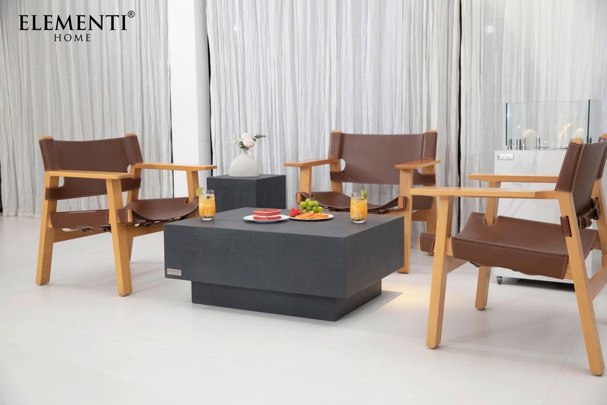 Loungetisch Tevere ca. 86x66 cm Schwarz - Schwarz, KONVENTIONELL, Stein (86/66/35,6cm) - Gardenson