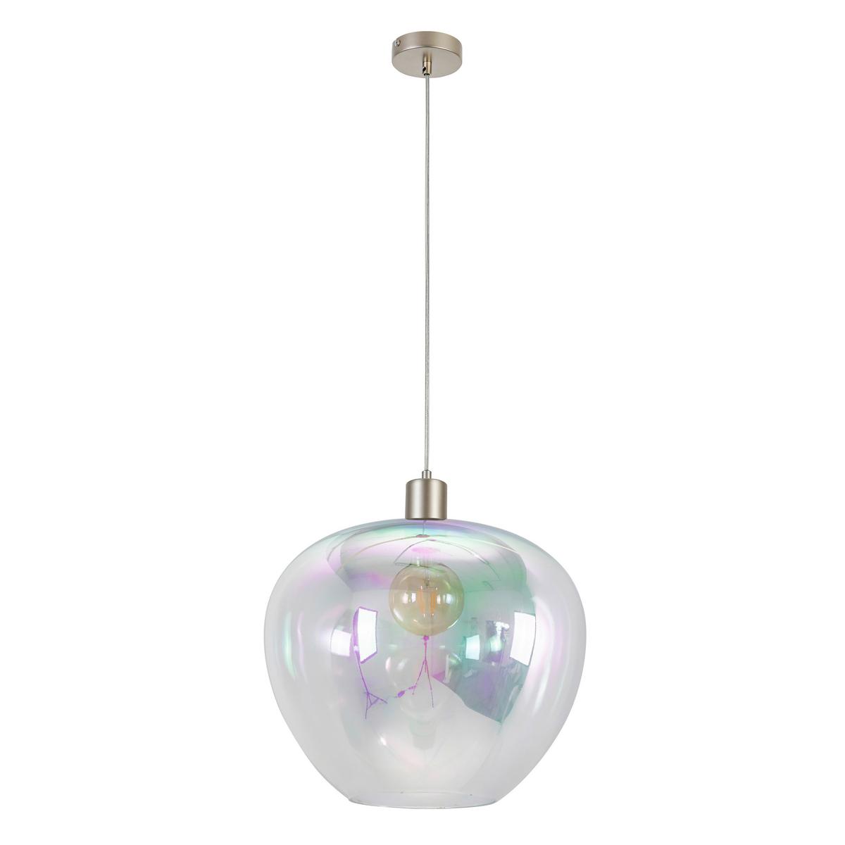 Hängeleuchte Reni Champagnerfarben max.120 Watt - Champagner/Transparent, MODERN, Glas/Kunststoff (86/18/120cm)