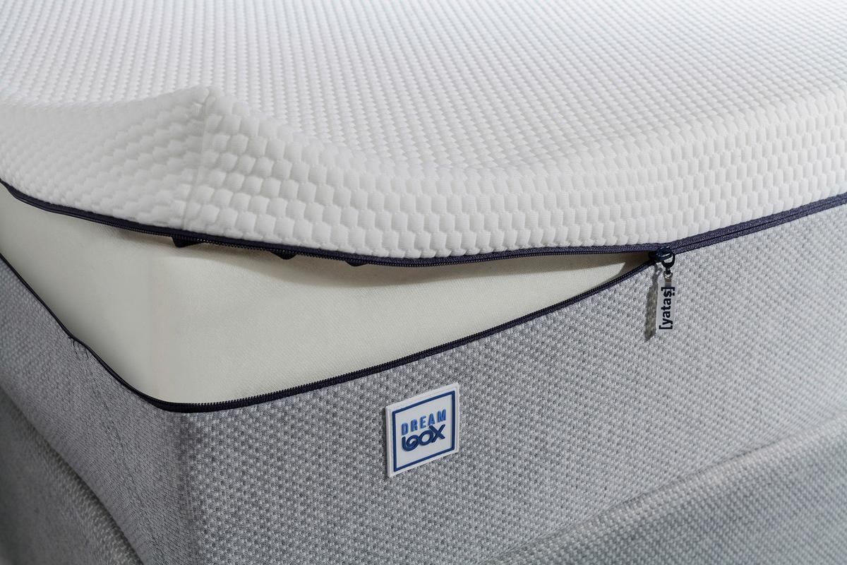 Taschenfederkernmatratze Dream Box Pro ca. 100x200 cm - Weiß/Grau, Basics, Textil (100/200cm) - Yatas