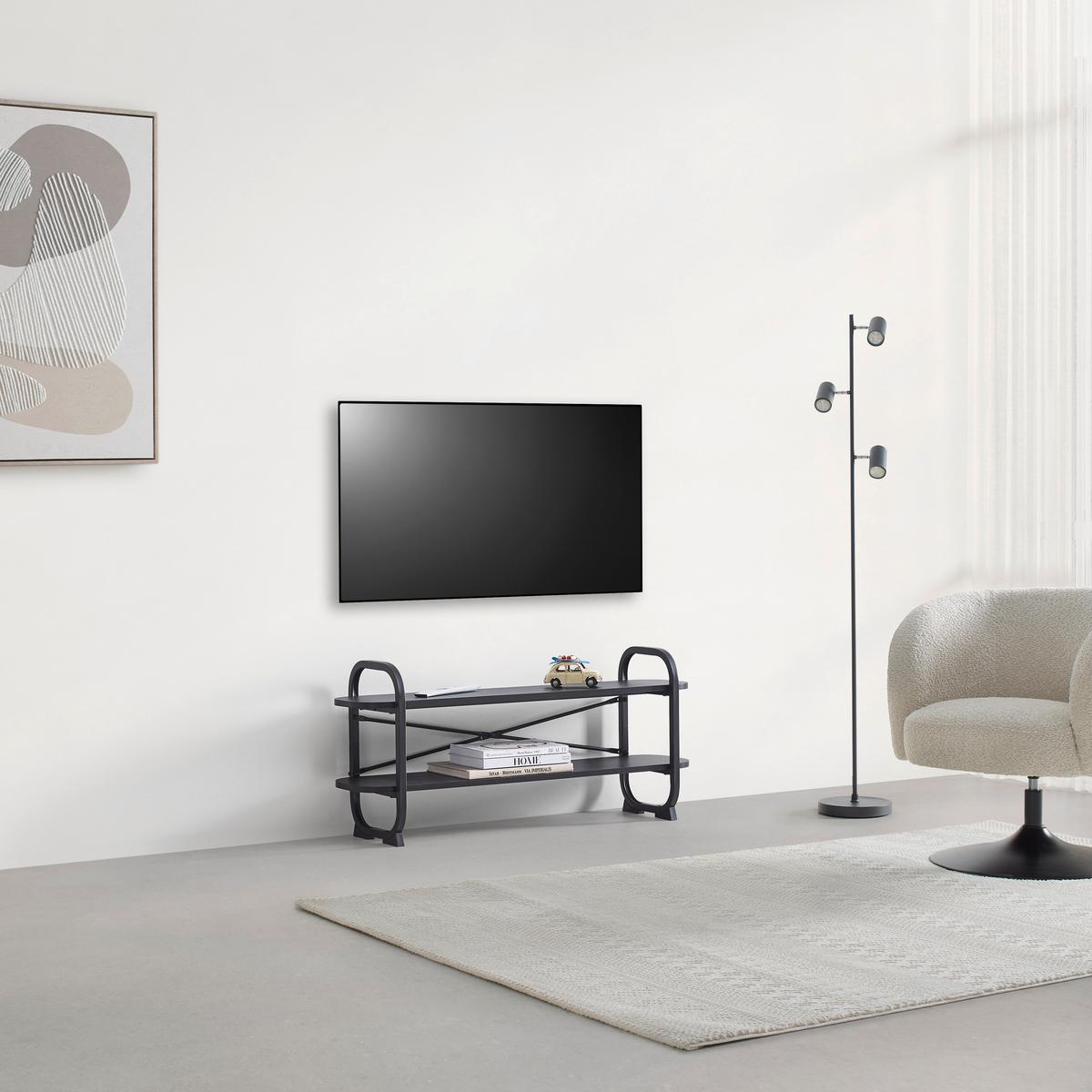 TV-Element Bend Schwarz - Schwarz, MODERN, Holzwerkstoff/Metall (100/44/27cm) - Based