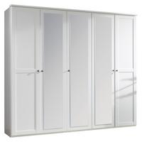 Drehtürenschrank mit Spiegel ca. 225x210 cm Weiß - Braun, LIFESTYLE (225/210/58cm) - MID.YOU