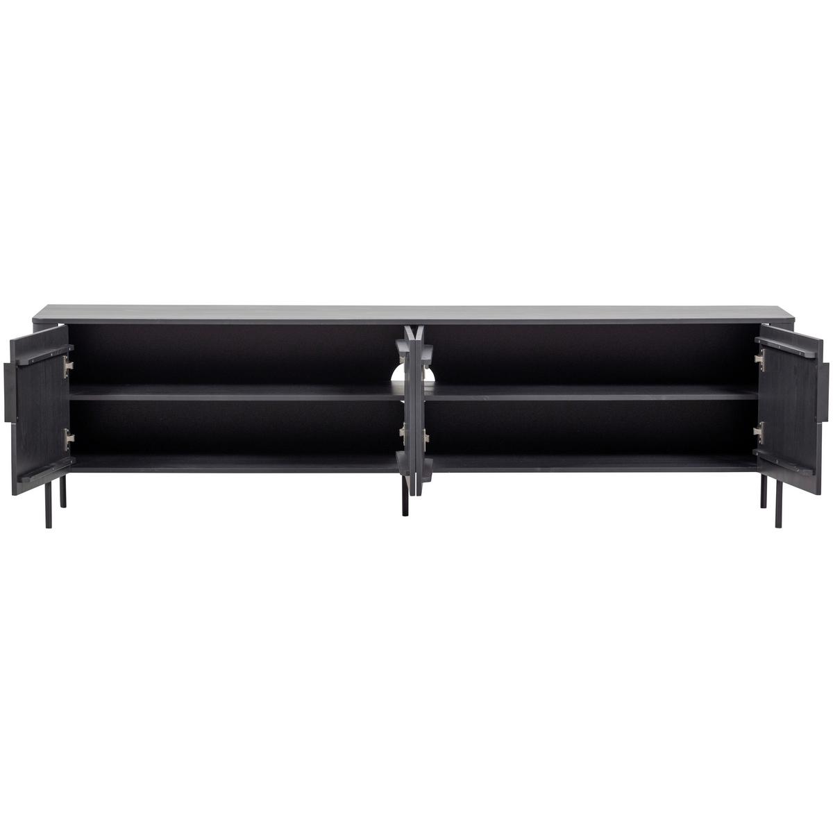 LOWBOARD Gunnar Schwarz B: 200cm - Schwarz, Design, Holz/Metall (200/56/44cm) - Livetastic
