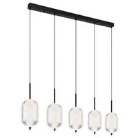 Led Svjetiljka Viseća 16043-5h - prozirno/crna, Konvencionalno, metal/plastika (118/15/120cm) - Globo