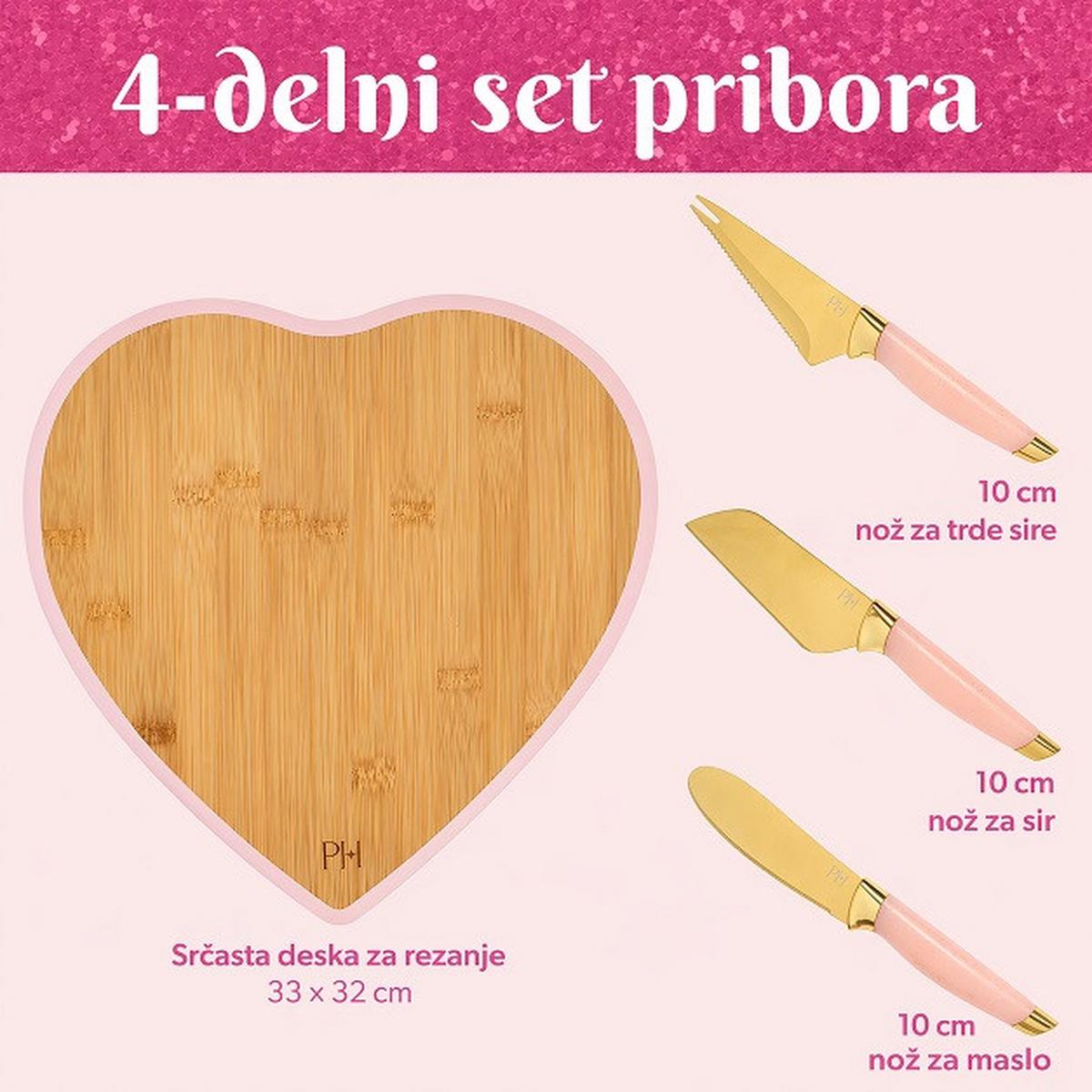 Set Za Rezanje Sira Paris Hilton, 4-Delni Set - Design (33/34/5cm) - Paris Hilton