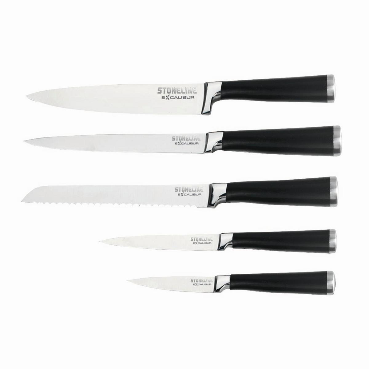 Messerblock Anthrazit, 6-teilig - Anthrazit, Basics, Metall (23,5/39cm) - Stoneline