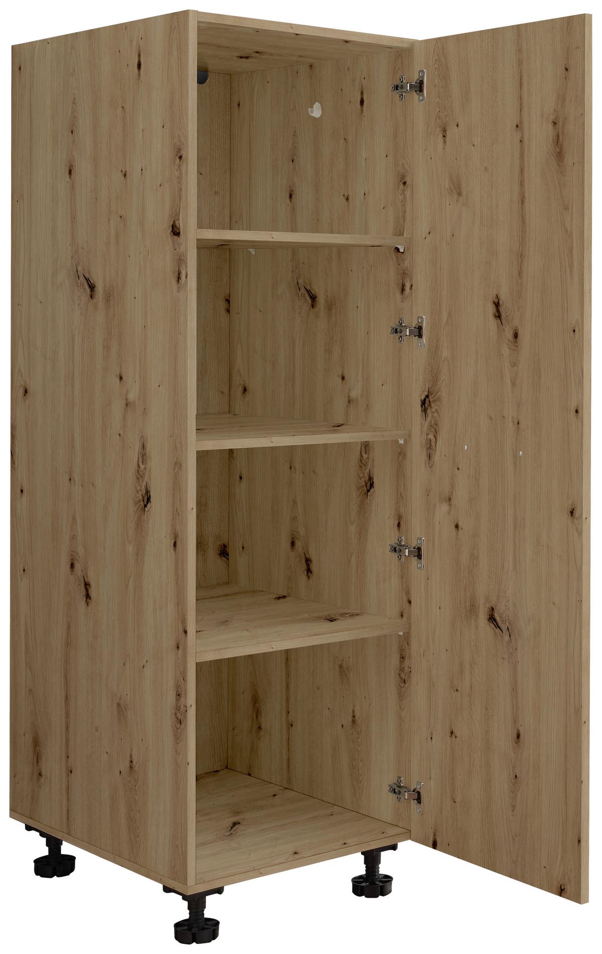 Schrank in Eiche Artisan - Silberfarben/Eiche Artisan, Konventionell, Holzwerkstoff/Metall (50/162/67,5cm) - Mömax