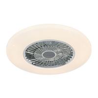LED-Deckenleuchte Luftiku Weiß/Chromfarben max. 50 Watt - Chromfarben/Weiß, KONVENTIONELL, Kunststoff/Metall (58/14,5cm) - Premium Living