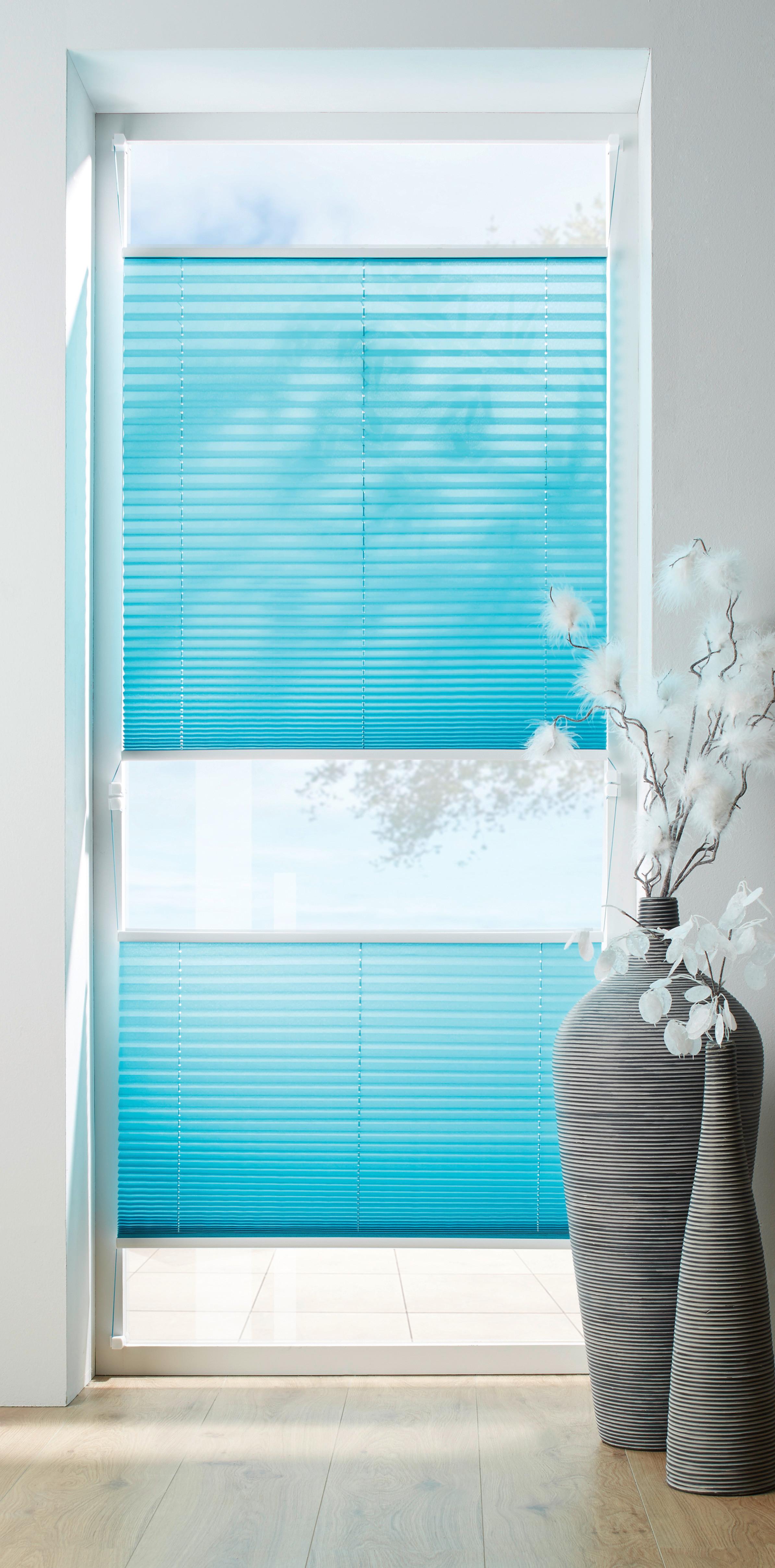 Plissee Free in Petrol ca. 80x130cm - Petrol, Textil (80/130cm) - Premium Living