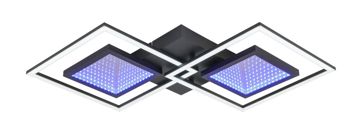 Stropna Led-svetilka Preceval - črna, kovina/umetna masa (41,8/75,3/6,7cm) - Premium Living