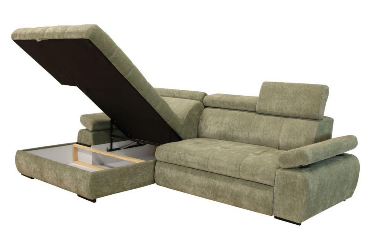 Kutna Garnitura Vegas - zelena/crna, Design, drvo/tekstil (173/294cm) - Modern Living