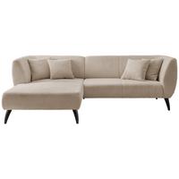 Wohnlandschaft Colori beige Bouclé - Beige/Schwarz, MODERN, Holz/Textil (160/264cm) - MID.YOU