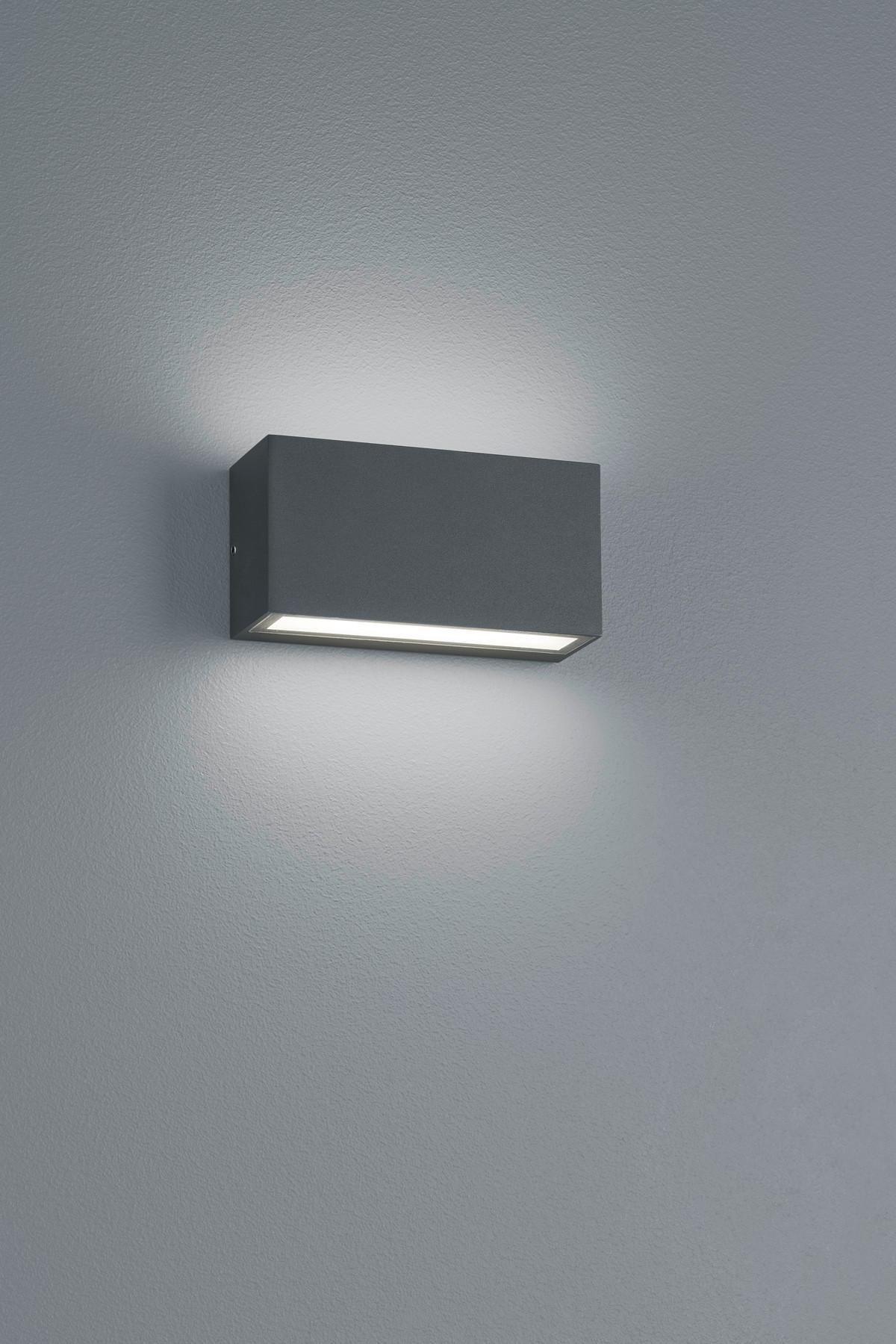 Außenwandleuchte Trend in Anthrazit max. 10 Watt - Anthrazit, Design, Metall (14/7cm) - Trio Leuchten
