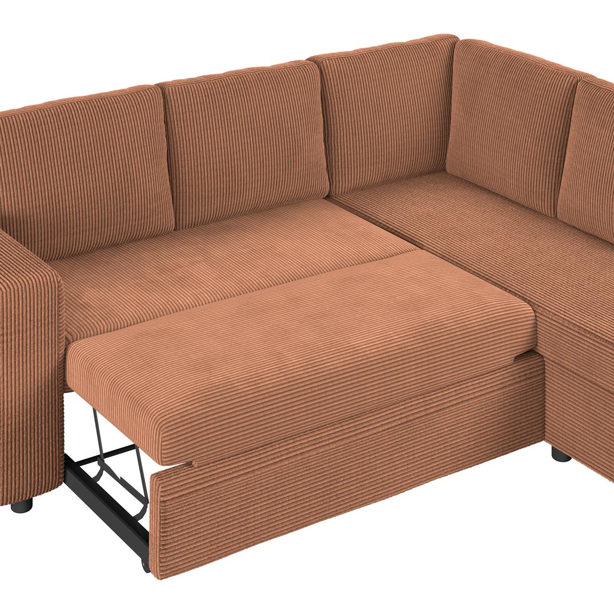 Kutna Garnitura Toulouse - crna/terakota, Trend, drvni materijal/drvo (224/206cm)