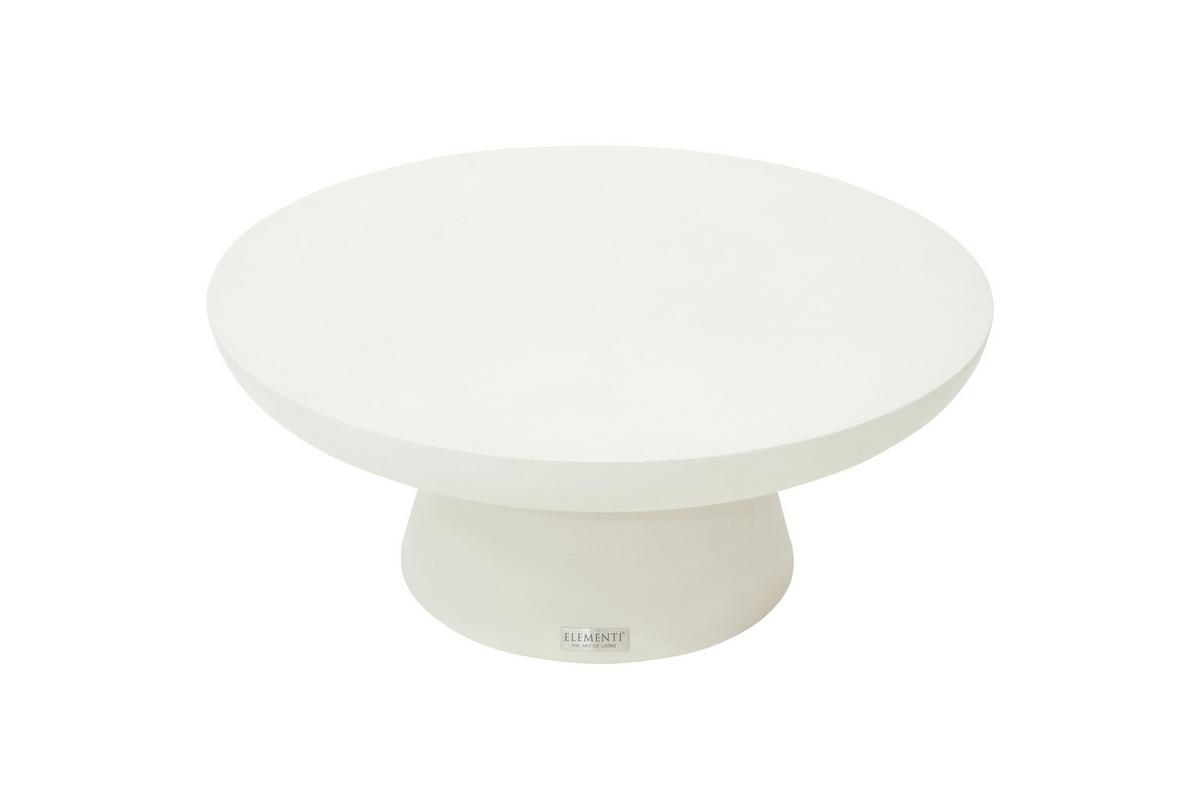 Loungetisch Kylix Weiß - Weiß, KONVENTIONELL, Stein (66/66/35cm) - Gardenson