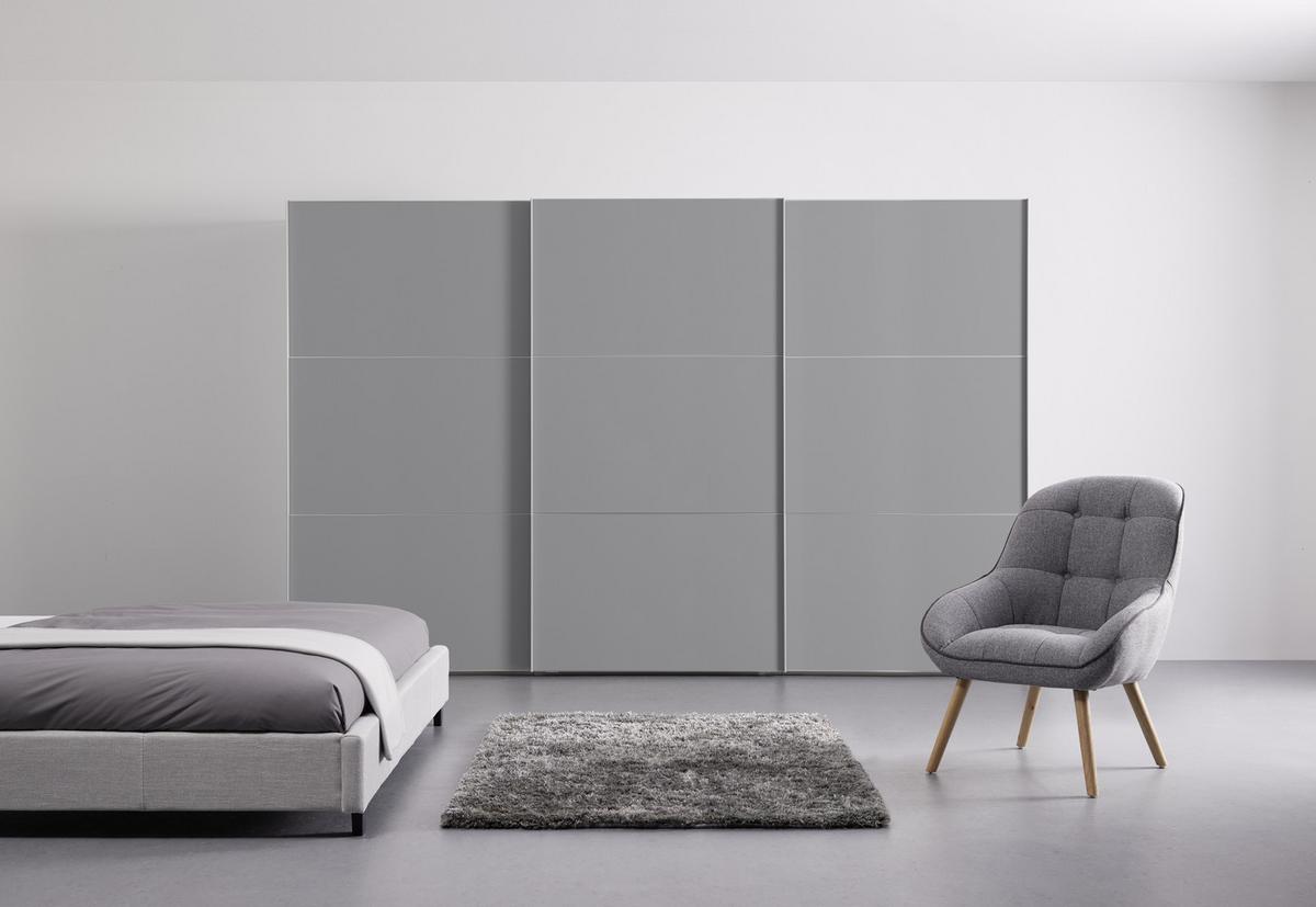 Ormar S Kliznim Vratima Includo - bijela/siva, Moderno, drvni materijal/metal (336/222/68cm) - Premium Living