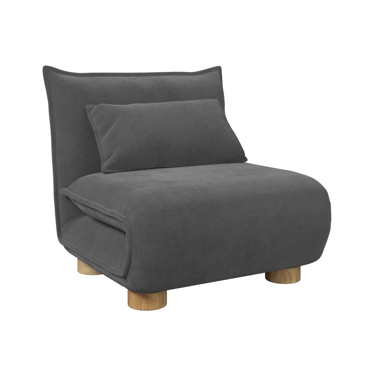 Schlafsessel Bella Bouclé Dunkelgrau - Dunkelgrau/Naturfarben, MODERN, Holz/Textil (83/41/63cm) - Bessagi Home