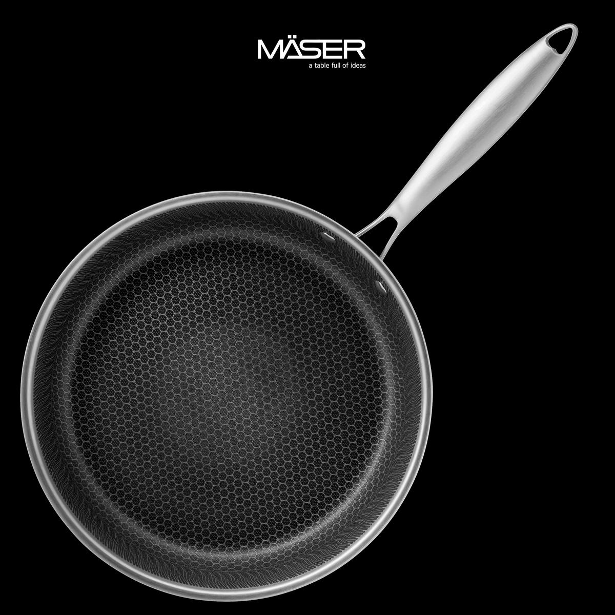Bratpfanne 935595 Bratpfanne - Silberfarben/Schwarz, Basics, Metall (24/5cm) - Mäser