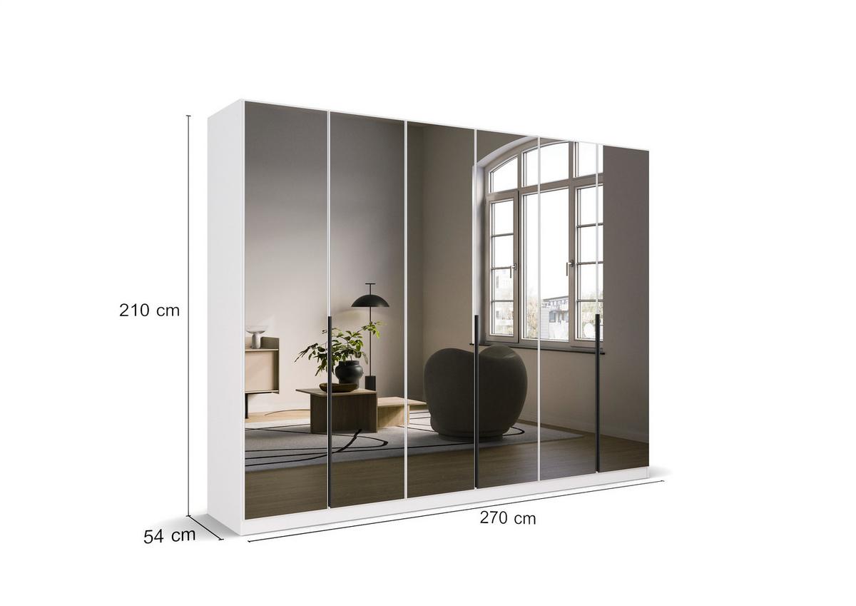 Ormar S Klasičnim Vratima Skyla - bijela/siva, Moderno, drvni materijal/metal (271/210/54cm) - Modern Living