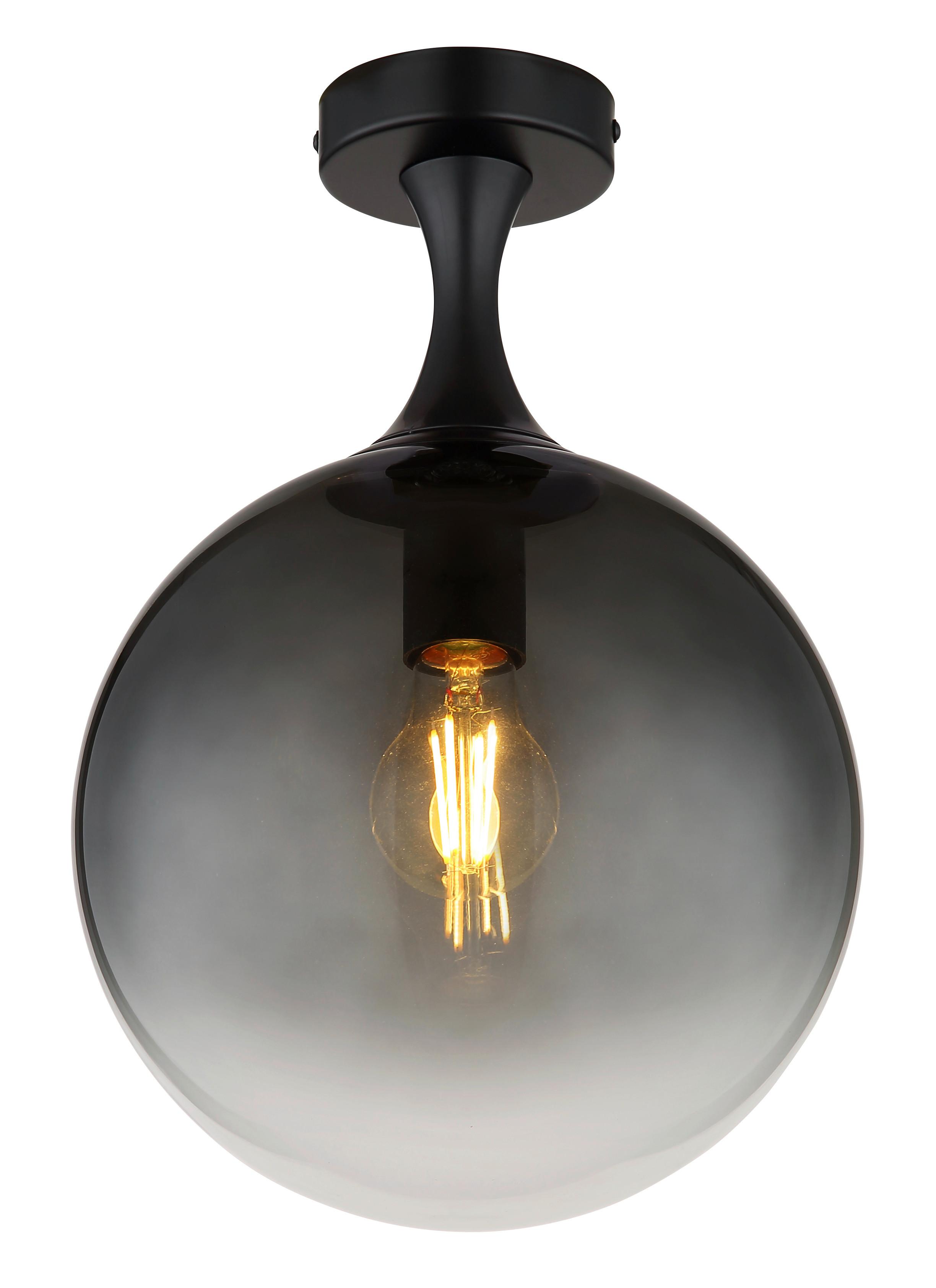 DECKENLEUCHTE 15885D - Schwarz, Design, Glas/Metall (25/37,5cm) - Globo