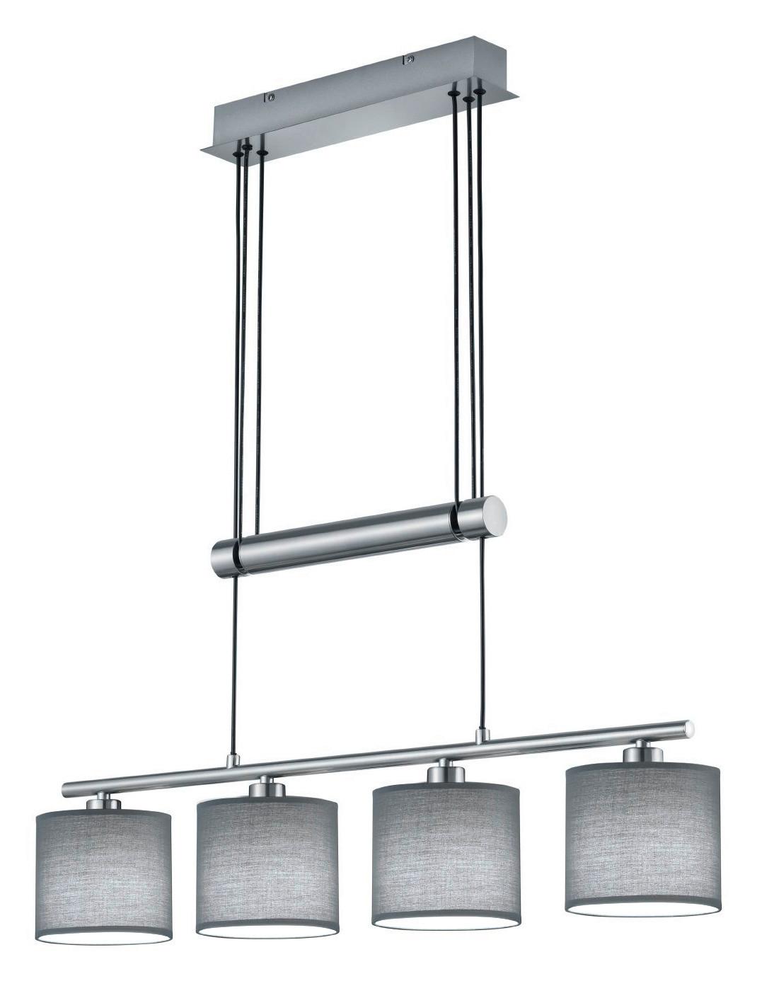 LAMPA WISZĄCA X30054011 GARDA *SBN* - szary/kolor niklowy, Lifestyle, metal/tkanina (77/13,5/95-150cm) - Novel