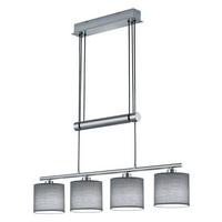 LAMPA WISZĄCA X30054011 GARDA *SBN* - szary/kolor niklowy, Lifestyle, metal/tkanina (77/13,5/95-150cm) - Novel