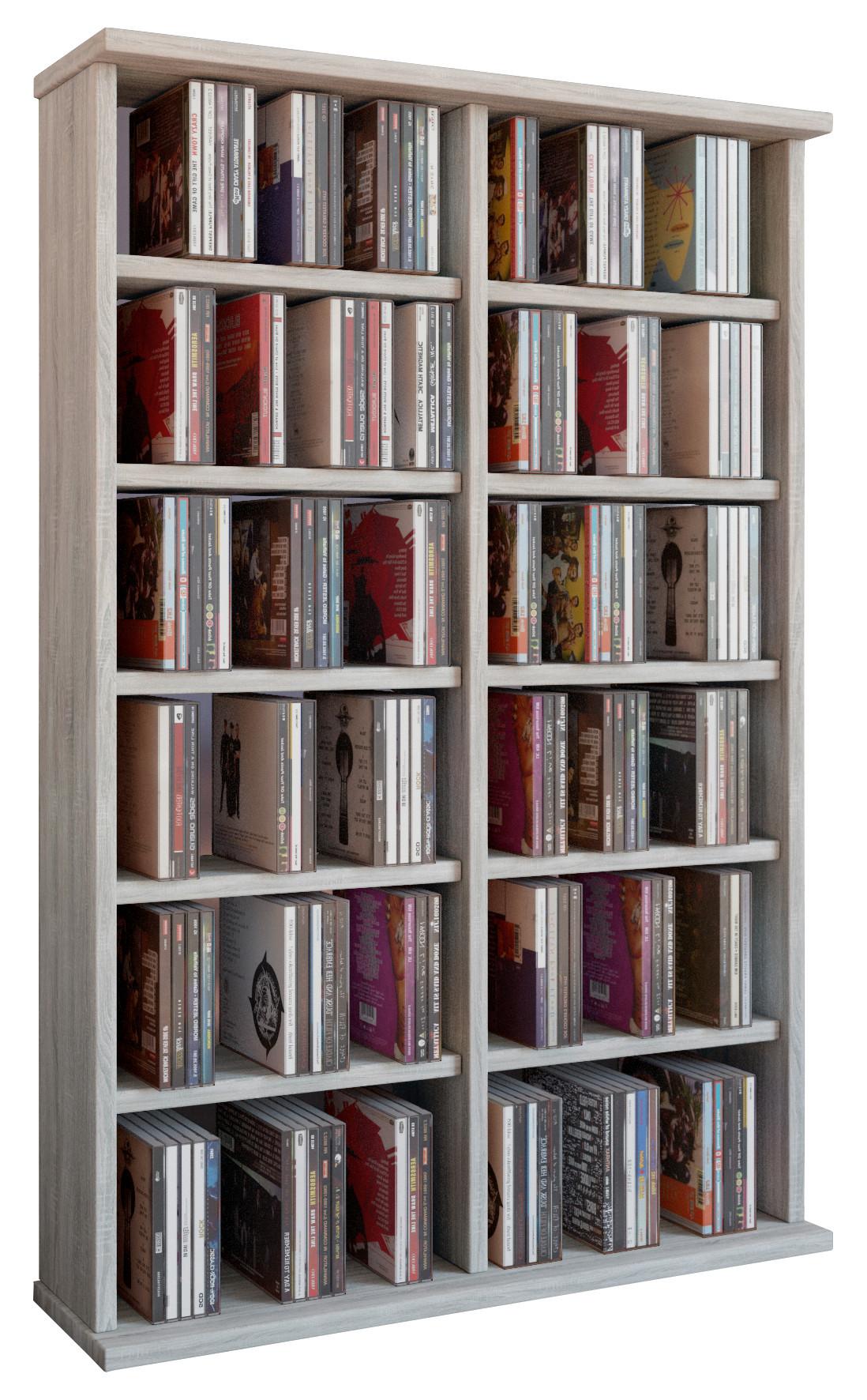 CD-Regal Ronul in Eichefarben, B: 60 cm - Eichefarben, KONVENTIONELL, Holzwerkstoff (60/92/18cm) - Livetastic