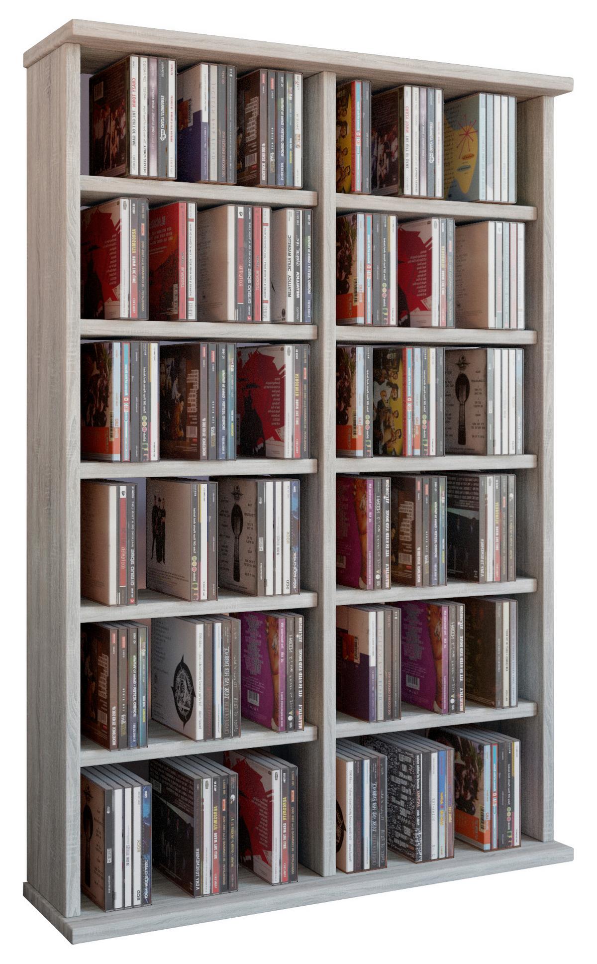 CD-Regal Ronul in Eichefarben, B: 60 cm - Eichefarben, KONVENTIONELL, Holzwerkstoff (60/92/18cm) - Livetastic