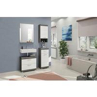 Badezimmer Scout 4-tlg. ca. 97 cm Anthrazit/Weiß - Weiß Hochglanz/Grau, MODERN, Holzwerkstoff/Kunststoff (97cm) - MID.YOU