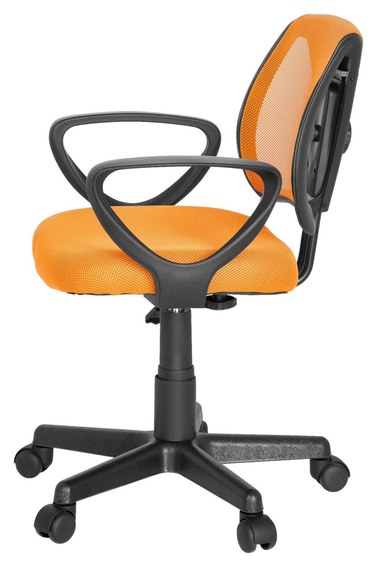 Jugenddrehstuhl Kiddy CD ca. 58x75-92x45 cm Orange - Schwarz/Orange, Basics, Kunststoff (58/75-92/45cm) - MID.YOU