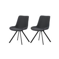 STUHL-SET EMILIA - Anthrazit/Schwarz, Modern, Textil/Metall (52/85/61cm) - MID.YOU