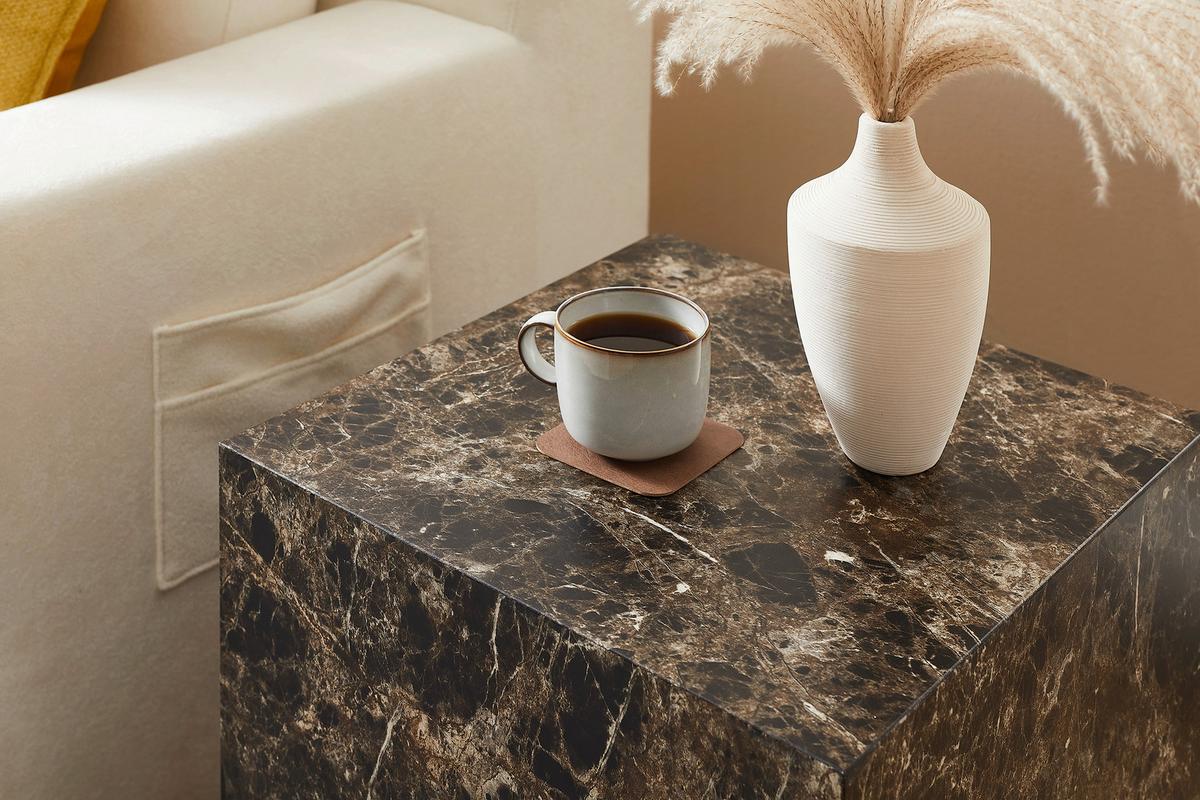 Mizica Marble, Rjava, 45x45cm - rjava, Design, leseni material (45/45/50cm) - Livetastic