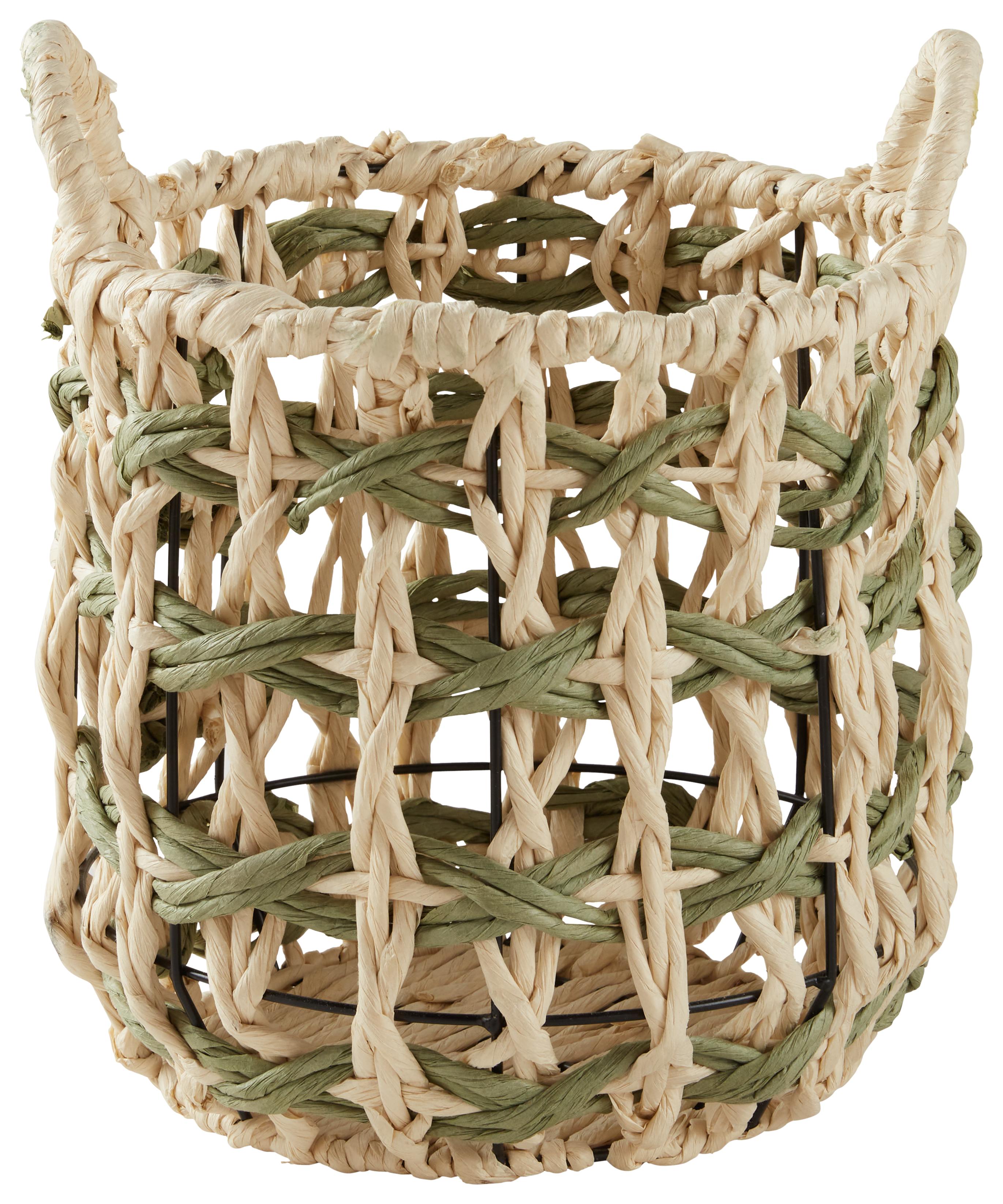 Kosár Alphonse - natúr/zöld, Konventionell, fém/papír (26/26cm) - Zandiara